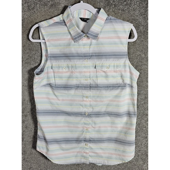 Eddie Bauer Tops - Eddie Bauer Sleeveless Button Up Top Womens Size M Gorpcore Granola Girl Hiking